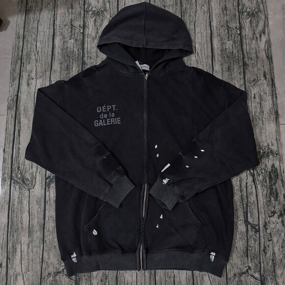 Gallery Dept Other - Gallery Dept Black Zip-Up Hoodie